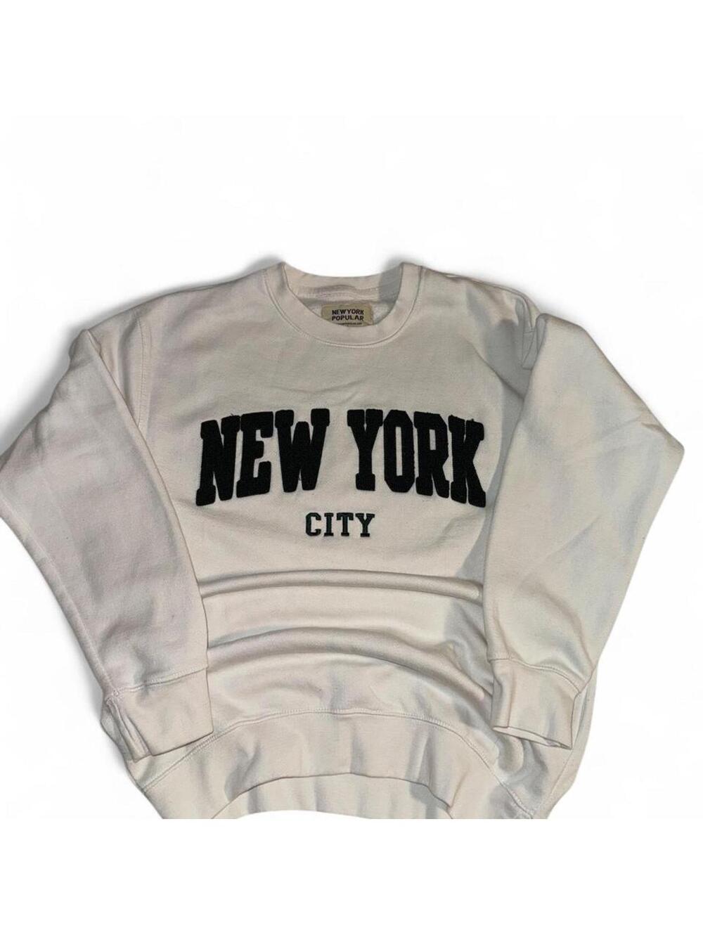 New York Popular Women's White and Cream Sweatshirt